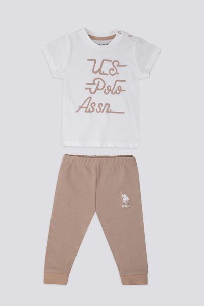 U.S. Polo Assn. Baby Girl Cream Set of 2