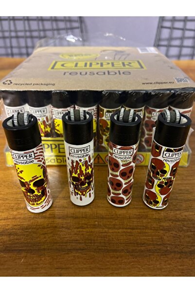 Clipper Koleksiyonculara Kurukafa Model 4 Adet Çakmak