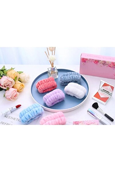 pistore Beyaz Çift Takım Renkli Havlu Bilek Yıkama Bandı Sporcu Spa Bileklik