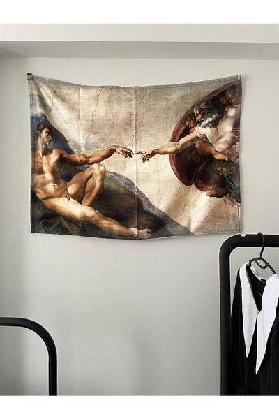 Planet Butik God Hands - غطاء حائط مايكل أنجلو - Tapestry I 70 × 100 سم