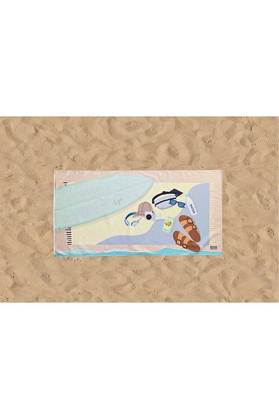 Eight Date Surfer Patterned Beach Towel