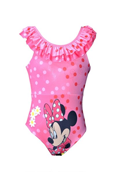 Rs Ramuni Kız Çocuk Mayo Minnie Mouse Desenli Dijital Baskılı Deniz Havuz Mayosu