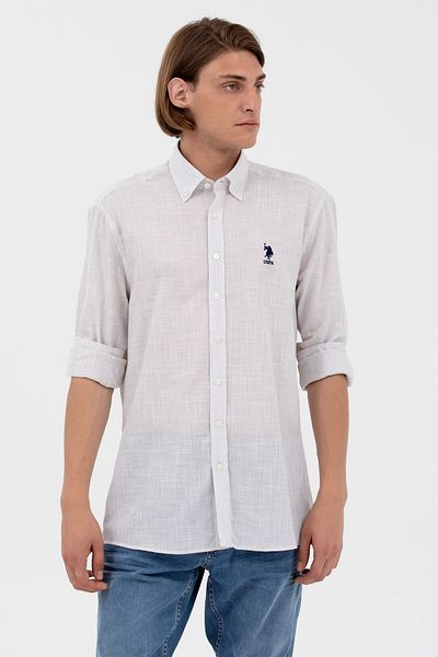 U.S. Polo Assn. Μακρυμάνικο ανδρικό πουκάμισο από 100% βαμβάκι 1575234