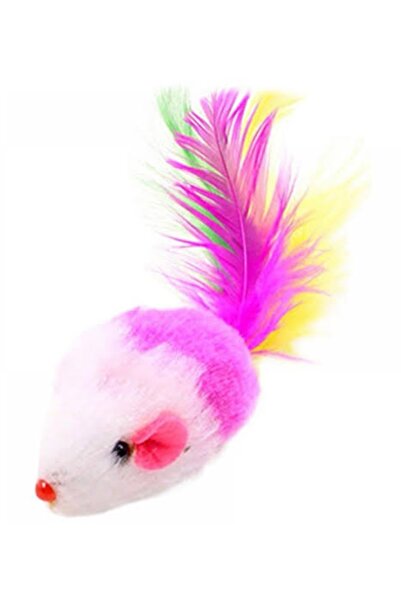 PATİLİDÜNYA Kedi Oyuncağı Tüylü Çakıl Sesli Fare Kedi (7CM) 1 Adet