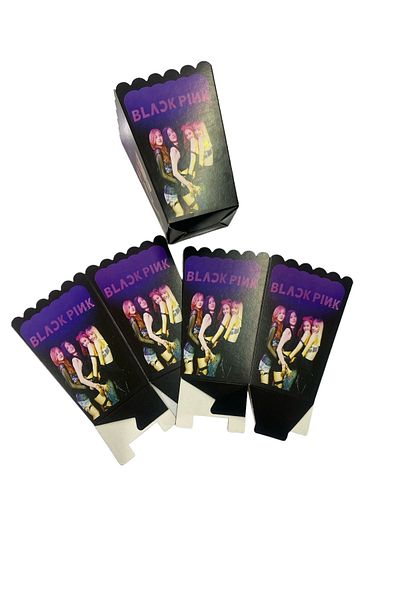 kidspartim Black Pink Themed Corn Box 8 Pieces