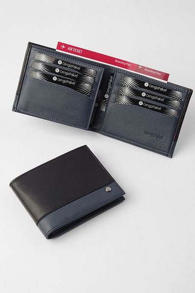 CENGİZ PAKEL Genuine Leather Luxury Men's Wallet Black Parliament