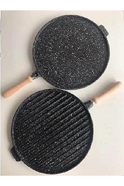 Eda Asian Double Sided Granite Cast Pancake And Grill Pan 36 Cm