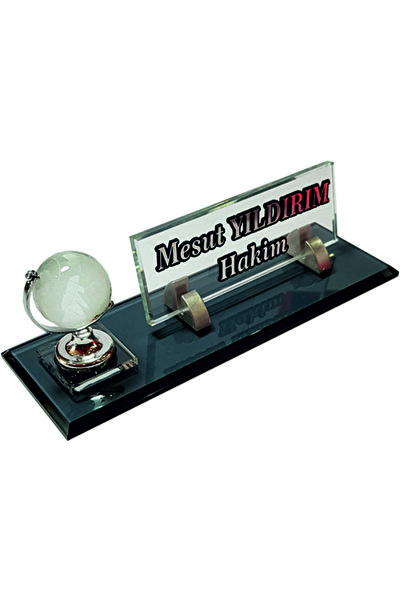MERTKRİSTAL Isimlik - Masalık- Büro Ofis Isimlik - Hediye M543 Dunya Sılver