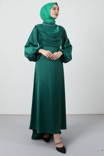 Giza Giyim Φόρεμα με ουρά Degaje Πράσινο