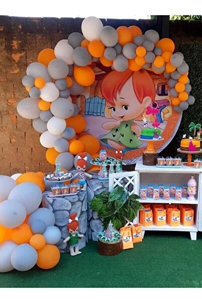 party mix Taş Devri Balon Zinciri Taş Devri Doğum Günü Konsepti