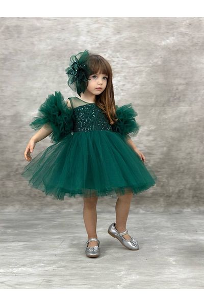 Pumpido Sequin Balloon Model Girl's Dress