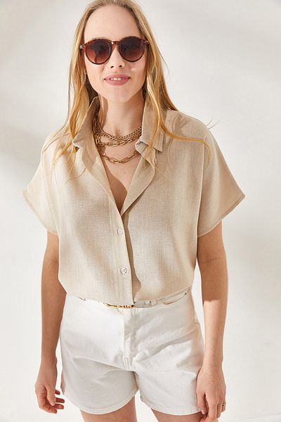 Olalook Dámská oversize plátěná košile Stone Bat Oversize GML-19001109