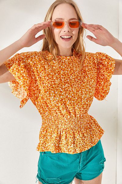 Olalook Bluse - Orange - Regular Fit