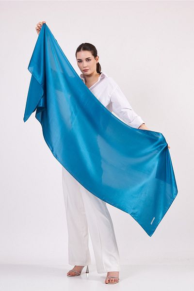 Nomads Felt Pure Silk Scarf| 70x200 cm| Petrol Blue