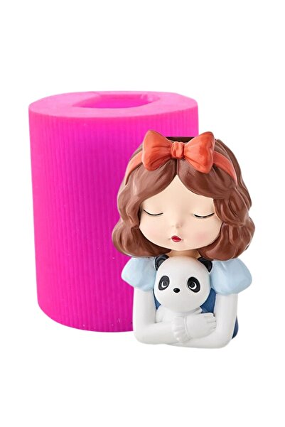 AnkaHobiMarket Pandalı Kız Saksı Silikon Kalıp