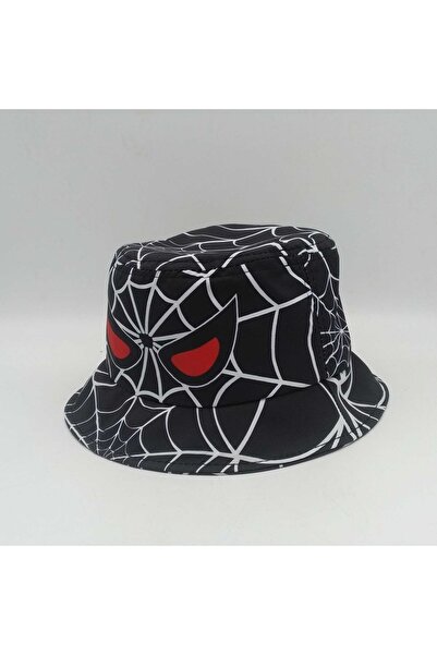 Shopiolog Çocuk Kova Şapka Erkek Örümcek Adam Balıkçı Kova Şapka Spiderman Güneş Şapkaları