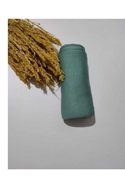 ÇEÇEN HOME Χτενισμένο βαμβακερό σάλι (75x180) Πράσινο Μέντα