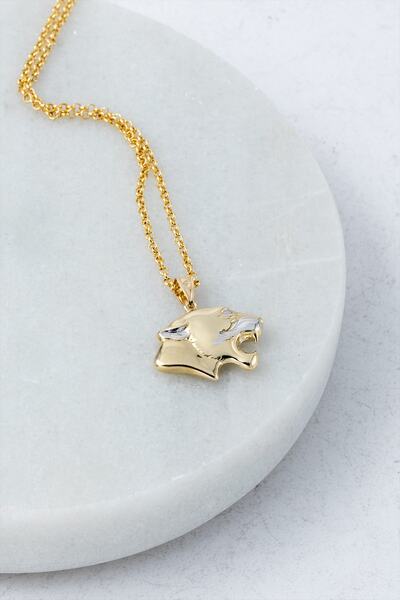 Uşaklıhafız 1945 14 Ayar Altın Kaplan Figürlü Kolye