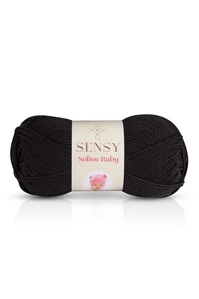 SENSY Premium Softee Baby Fire de tricotat manual Baby Rope Cardigan Pulover Vestă Ip Tippet Beanie Botine Baby Rope Negru