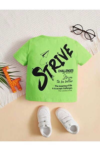 Keywest Strive Izazovi On Ve Arka Baskılı Oversize Çocuk majica