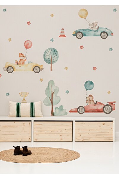 WALLHUMAN Racing Cars Çocuk Odası Duvar Stickerı