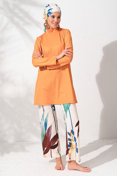 Pierre Cardin Costum de baie hijab cu mânecă lungă cu model 231926