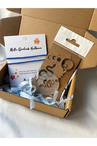 Atölye Merdiven Modern Snake Figure Keychain And Couple Bracelet Lover Bracelet