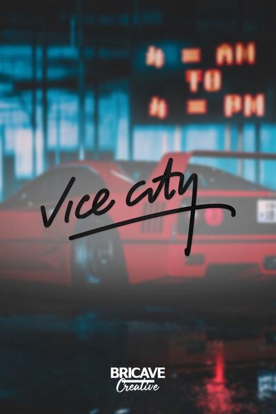 Bricave ملصق سيارة ودراجة نارية من Vice City مقاس 30 × 15 سم