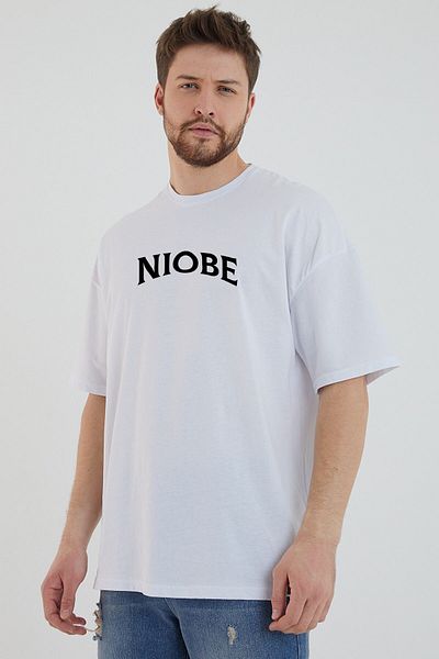 DEEPSENCE Ανδρικό Oversize Λευκό T-shirt Niobe Back Printed