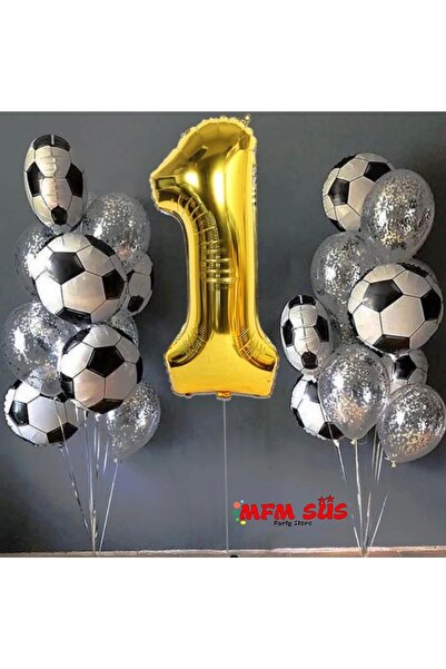 MFM مجموعة بالونات من رقائق الذهب بعمر سنة واحدة للحفلات