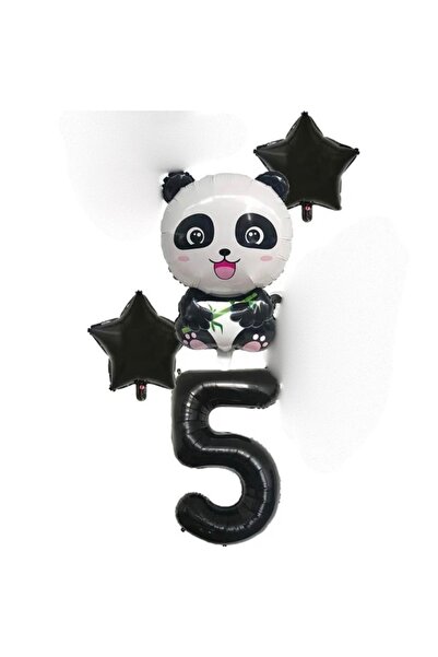 MFM Party 5 Year Old Number Black Foil Balloon Set