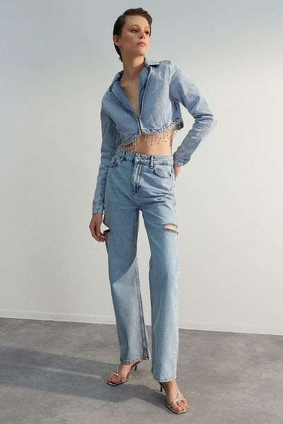 Trendyol Collection Jeans - Blue - Cigarette pants