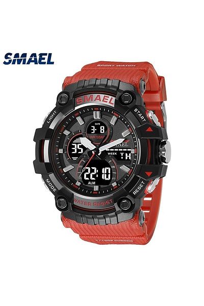 SMAEL 8079 Krmzi Digital and Analog Men's Wristwatch