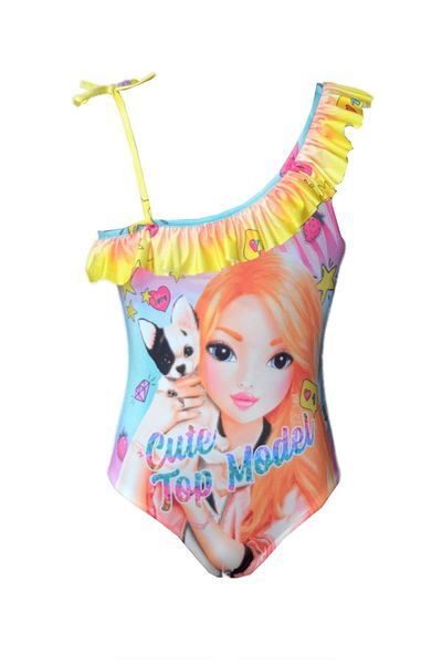 Rs Ramuni Girl's Swimsuit Cute Top Model Patterned Digital Printed Sea Pool Swimsuit