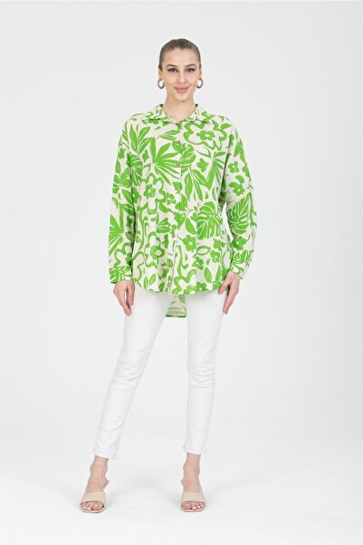 Reji Ленена ежедневна риза с флорални мотиви