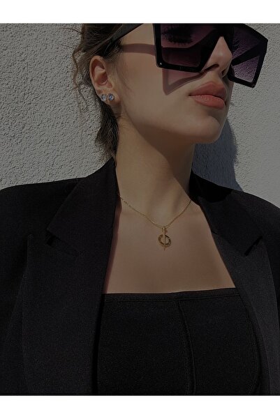 Jadenne Çivi Model Ince Zincirli 14 Ayar Altın Kaplama Kolye 2 Yıl Garantili
