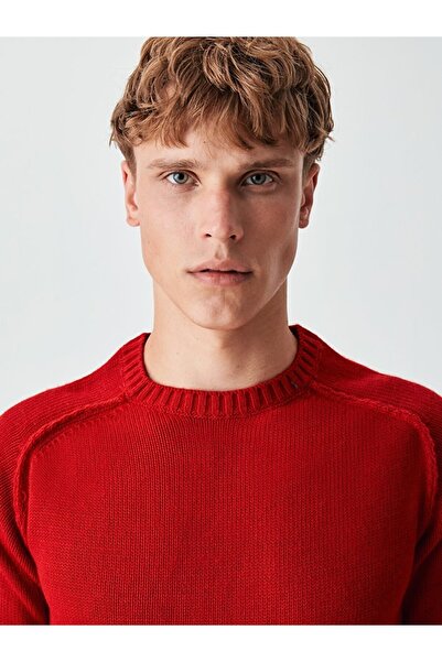 Ltb Striped Long Sleeve Red Sweater