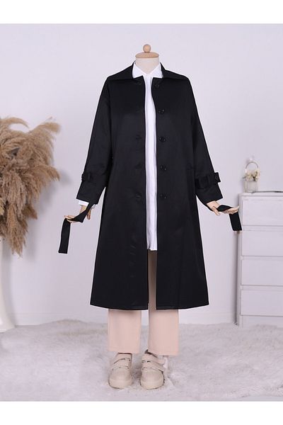 Modamorfo Trenchcoat mit geknöpfter Taille und Epaulettenärmeln