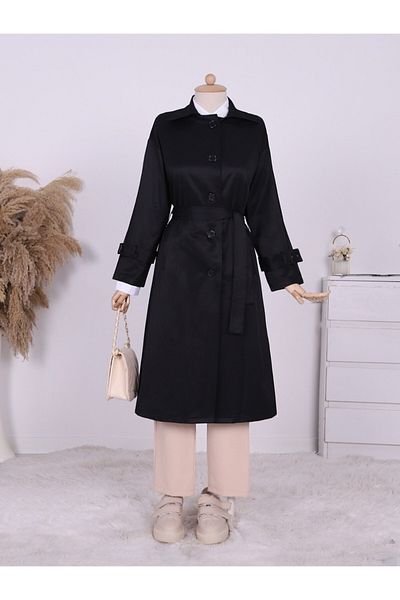 Modamorfo Trenchcoat mit geknöpfter Taille und Epaulettenärmeln