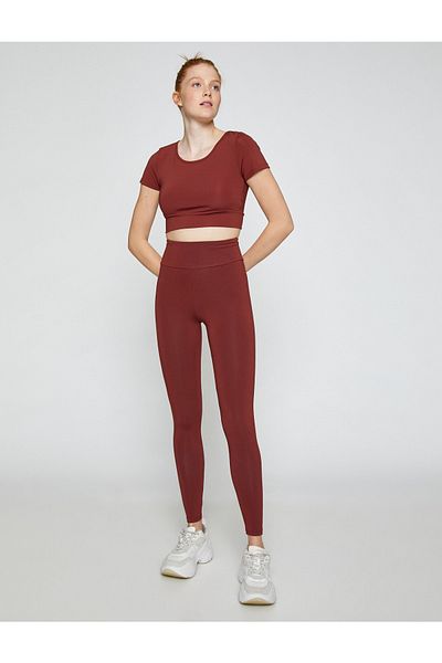 Koton Yoga-Strumpfhose mit hoher Taille, Modalmischung, seidig strukturiert