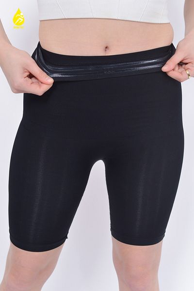 SAUNA SUIT Women's Black Silicone Non-Slip High Waist Firming Buttocks, Belly Gathering Corset Leggings
