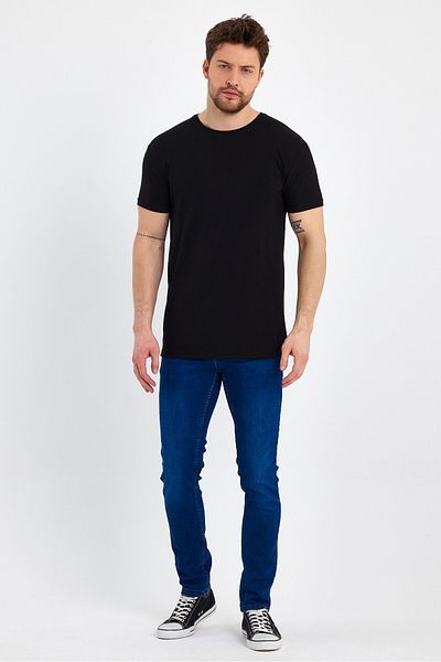 GENIUS STORE Мъжка черна тениска с кръгла яка