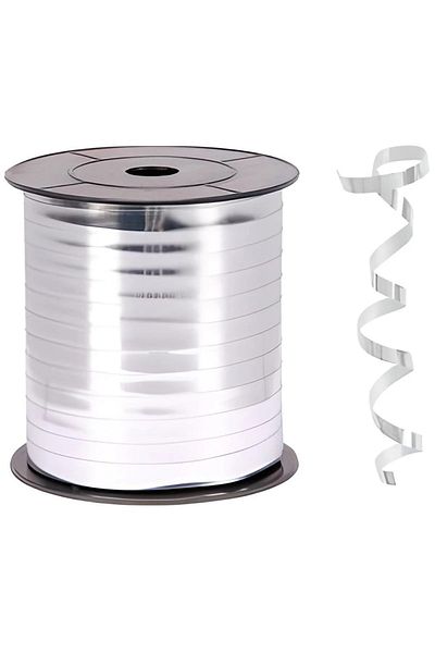 DÜVENCİ TİCARET Metallic Silver Raffia Ribbon 8 Mm X 200 M
