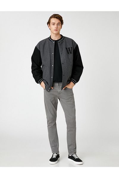 Koton Basic Woven Trousers with Button Detail, 5 Pockets