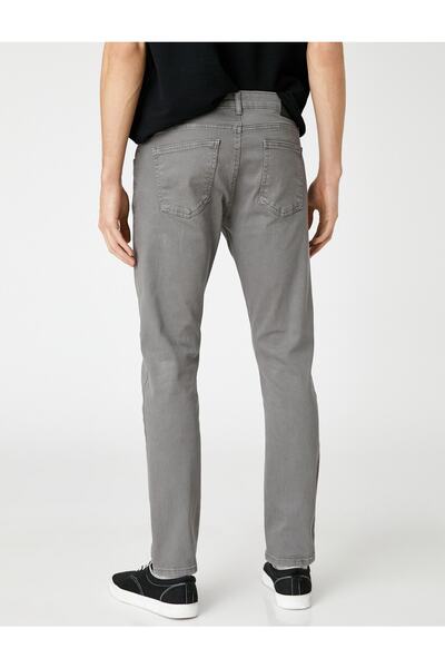 Koton Basic Woven Trousers with Button Detail, 5 Pockets