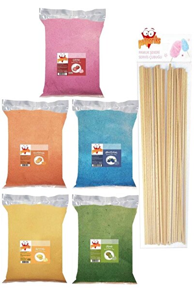 Potporiks 5 Renk Pamuk Şeker Tozu 2 Kg. 5 X 400gr. 50 Adet