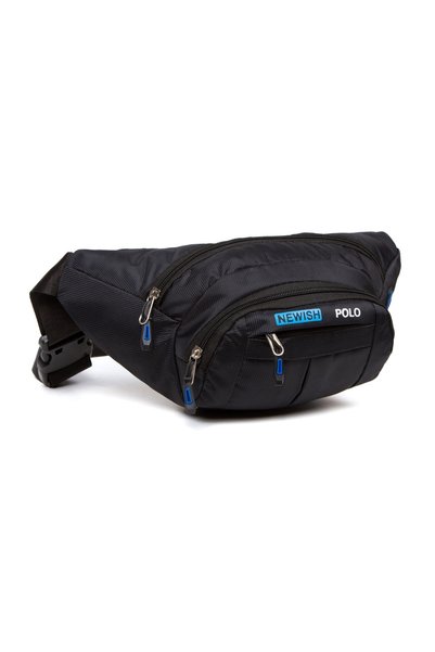 Linatigers Unisex Black Shoulder and Waist Bag with Headphone Jack Lt-9476