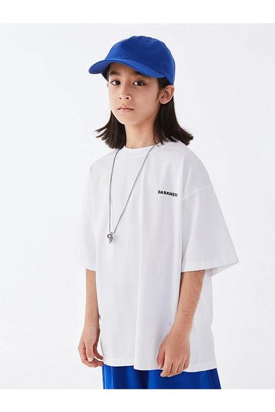 LePold Crew Neck Text Darknes Printed Girl/Boy T-Shirt