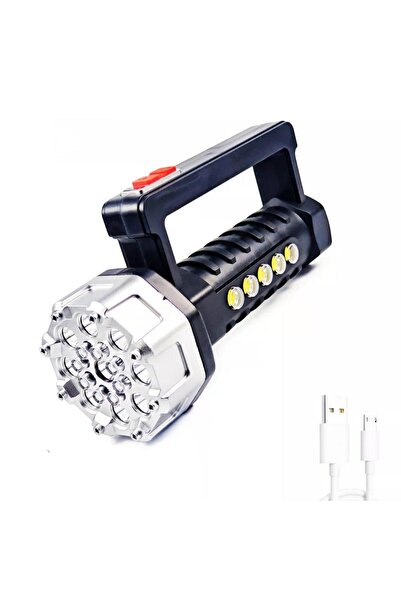 caddeoutlet Rc-3030ultra Güçlü El Feneri Şarjli 17led+5cob Led 2023