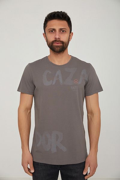 Cazador Ανδρικό μπλουζάκι με μεγάλο εμπριμέ ανδρικό λαιμόκοψη Jazz 4088